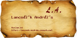 Lancsák András névjegykártya
