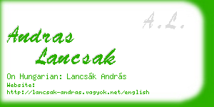 andras lancsak business card